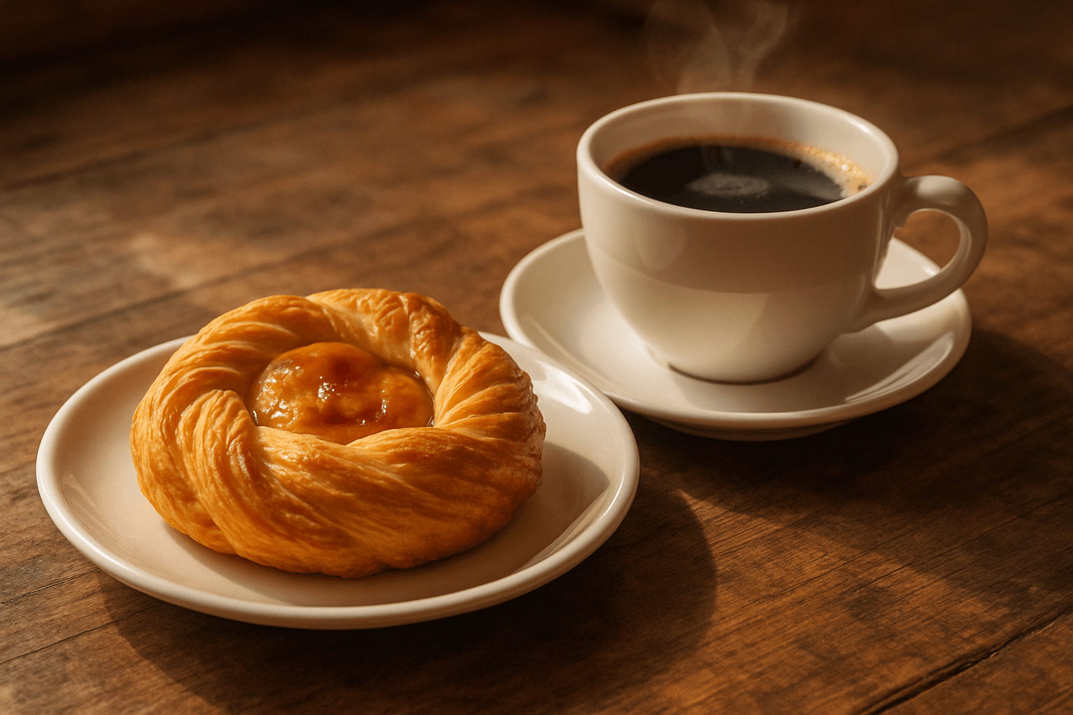 Danish Pastry and cup of coffee