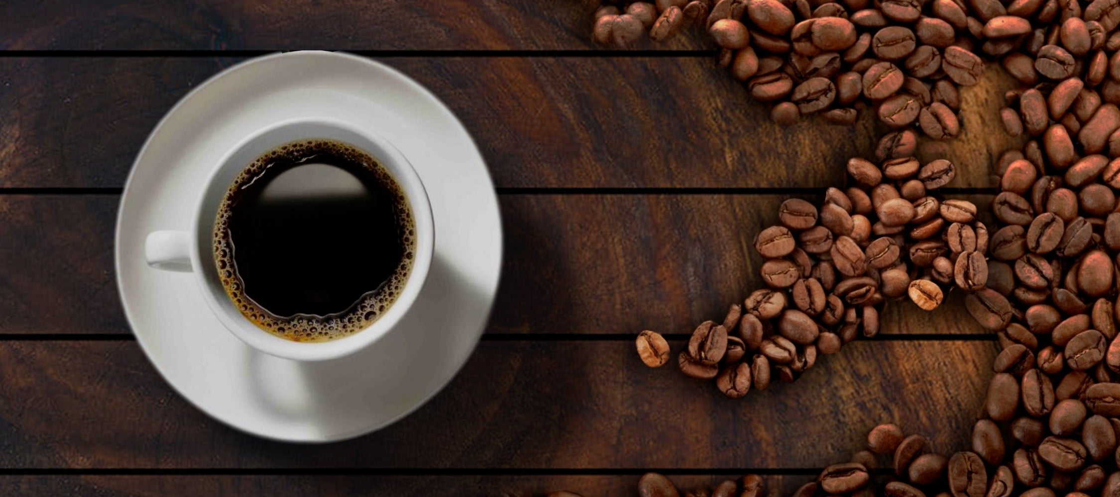 Hero Image of Coffee Beans & Coffee in a cup