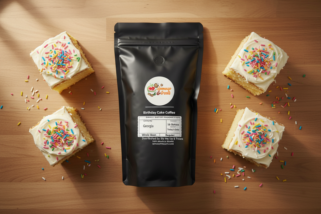 Birthday Cake Flavored Coffee – Sweet Vanilla & Festive | Fresh Roasted Specialty Coffee