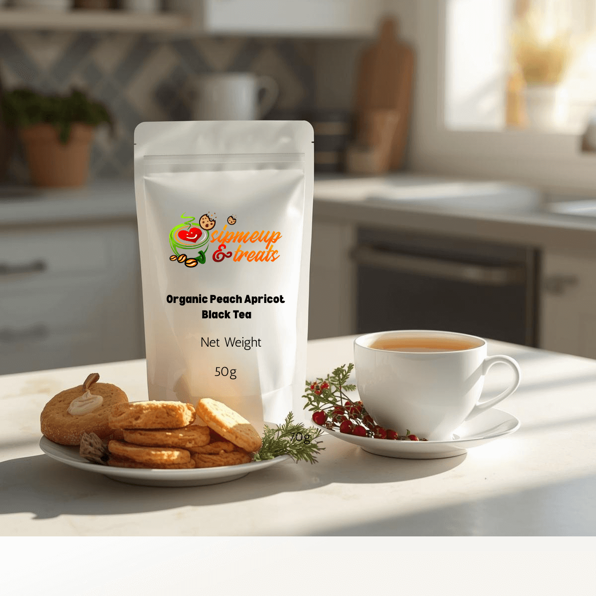 Organic Peach Apricot Black Flavored Tea