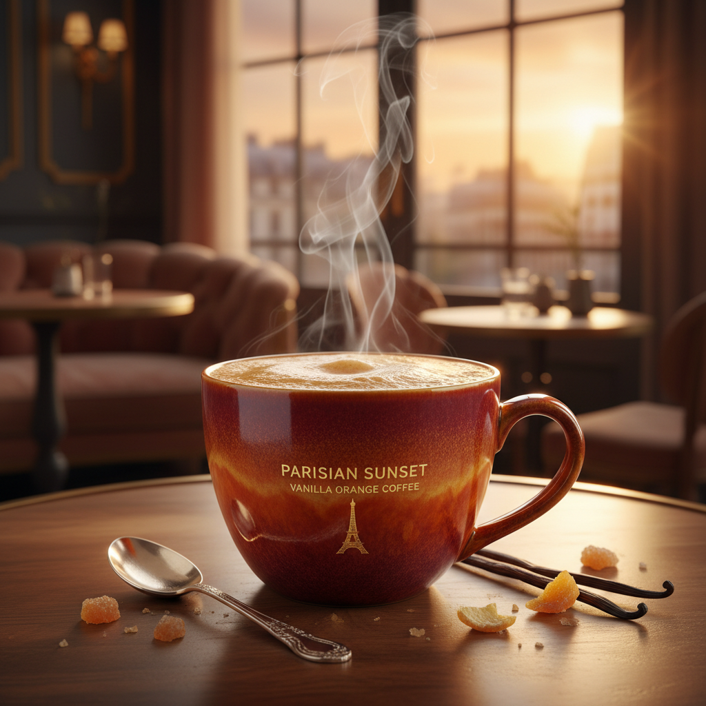 Parisian Sunset Vanilla Orange Coffee That Glows Like an Evening in Paris