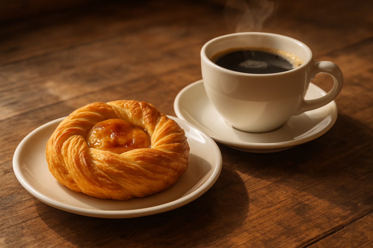 Danish Pastry and cup of coffee