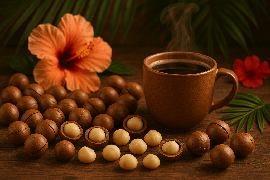 Hawaiian Macadamia Nut and cup of coffee