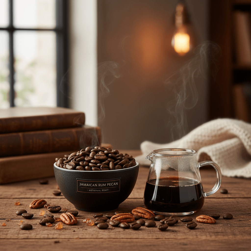 RUM JAZZ FLAVORED COFFEE-JAMAICAN RUM & PECAN FLAVORED