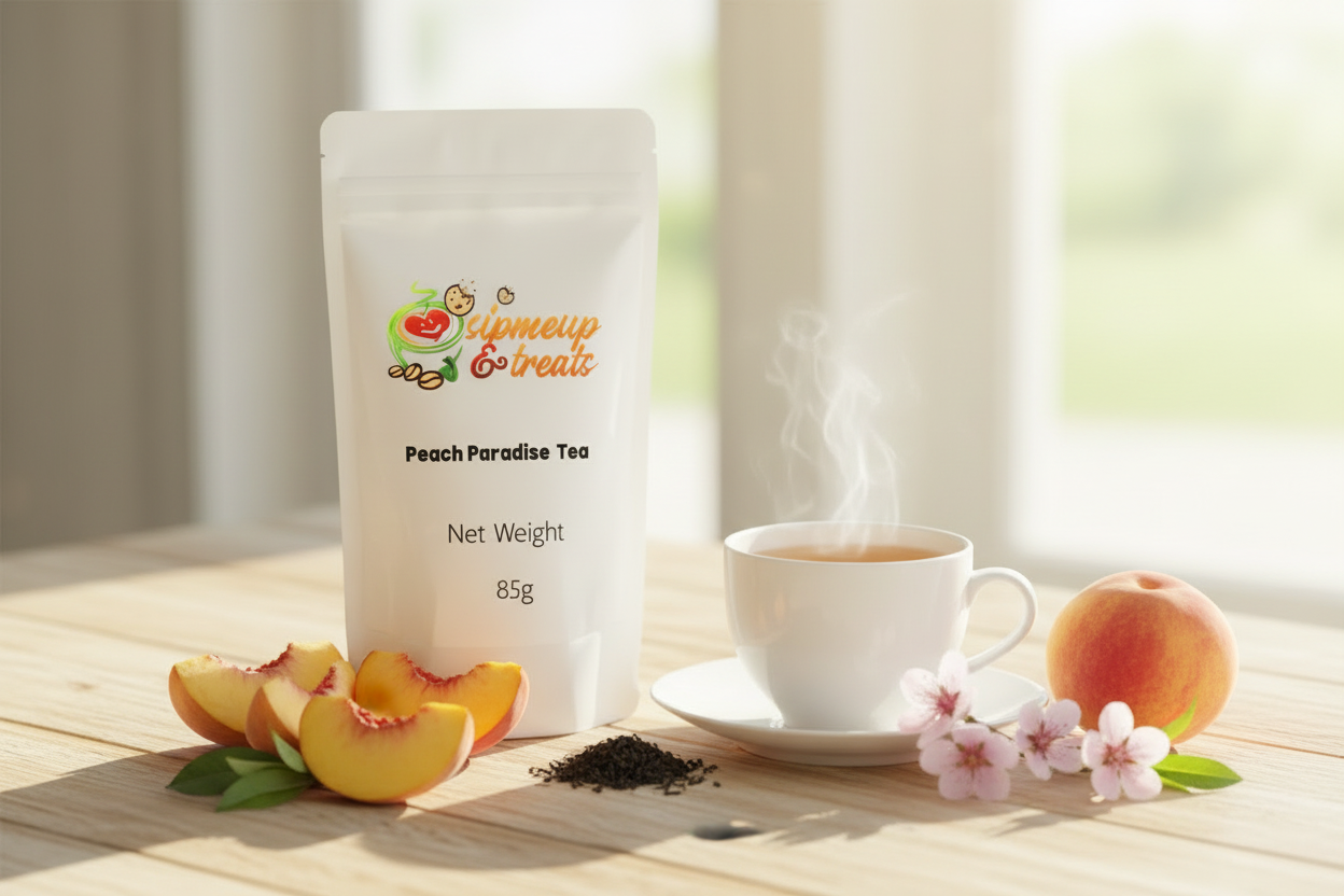 Peach Black Tea with White Bag