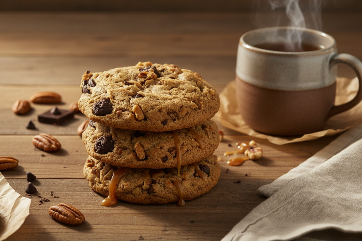 Pecan Caramel Dark Chocolate Lifestyle