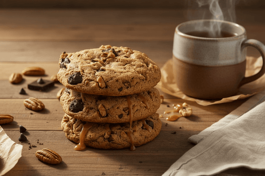 Pecan Caramel Dark Chocolate Lifestyle